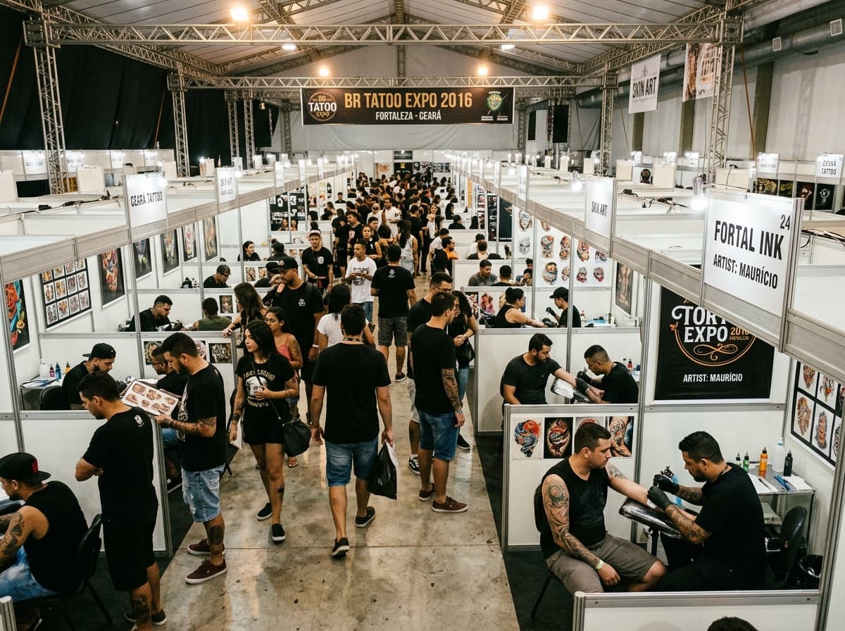 Fileiras de estandes no pavilhão do Sebrae durante a 2ª edição em 2016